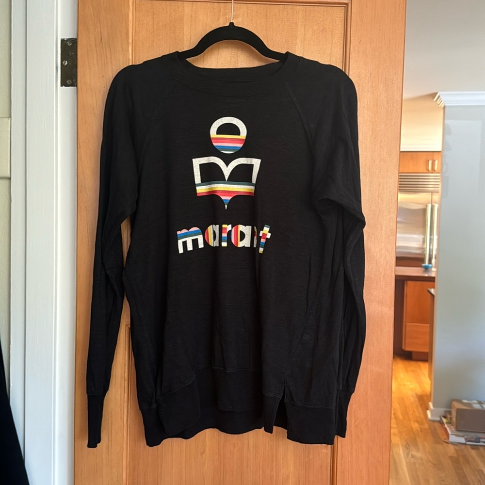 Isabel Marant Etoile black hundred percent linen top
